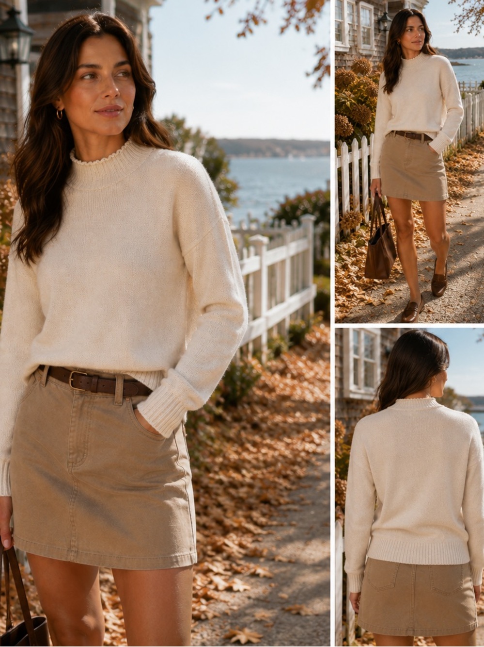 Classic Khaki A-Line Women's Skirt